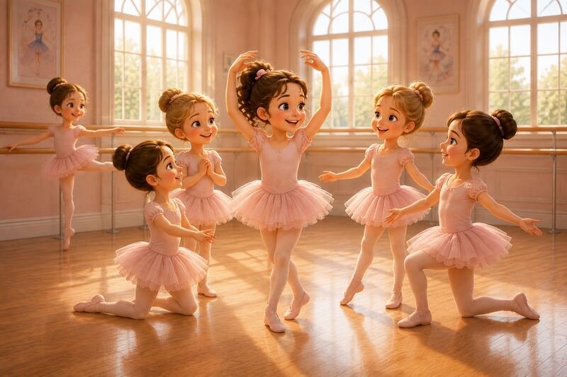 Kind tanzt im Ballettsaal